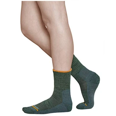 Image of vitsocks Women&#039;s Merino Wool HIKING WALKING Boot Socks Thick Anti Blister Breathable Warm, green grey, 3 5.5