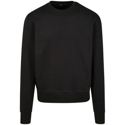 Image of Build Your Brand Men&#039;s Premium Oversize Crewneck Pullover Sweater, Black, L