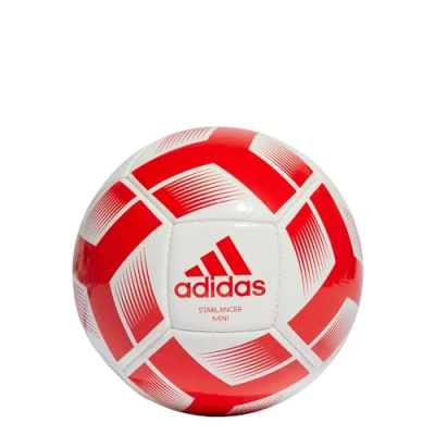 Image of adidas Unisex Ball (Machine Stitched) Starlancer Mini, White/Red, IA0975, 0