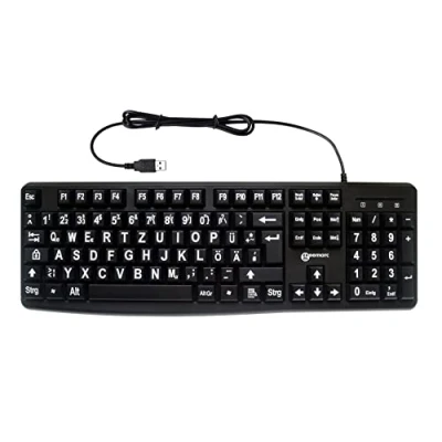 Image of Geemarc KBSV3_BLK_GE Clavier USB Allemand, QWERTZ, Windows® Noir Extragroße Tasten