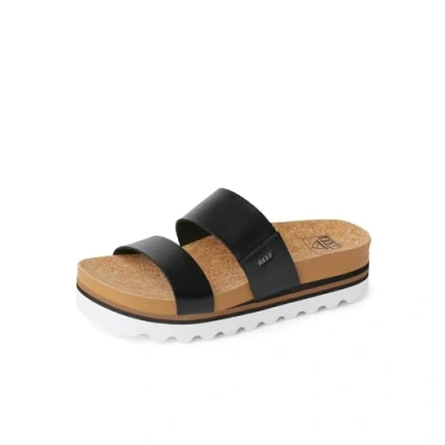 Image of Reef Women&#039;s Cushion Vista Hi Slide Sandal, Black, 7 UK