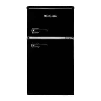 Image of MONTPELLIER Retro MAB2035EK 80/20 Undercounter Fridge Freezer Black, Black