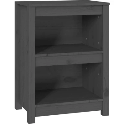 Image of vidaXL Book Cabinet Grey 50x35x68 cm Solid Wood Pine