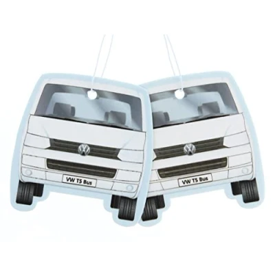 Image of BRISA VW Collection Volkswagen Air Freshener, Room Deodorizer for Cars T5/T6 Bus Campervan Motif (Piña Colada/White/Set of 2)