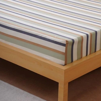 Image of Sheet Story Bamboo King Size Fitted Sheets 41cm Deep Pocket, 400 Thread Count, Soft and Cooling Hypoallergenic Stripe Only