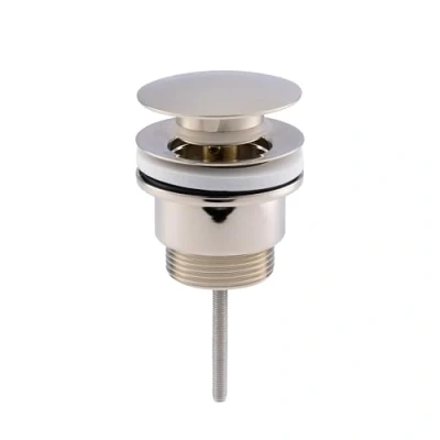 Image of ENKI, W72, Polished Gold, Slotted or Unslotted, Universal Pop Up Basin Waste Sink Plug Push Button Click Clack