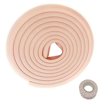 Image of TUKA 16.4ft / 5M Edge Guard Extra Thick, L shaped Premium Foam Protection Childproofing, Child Senior Baby Safety Anti Collision Strip Protector for Sharp Table Furniture Edge, TKD7000 pink