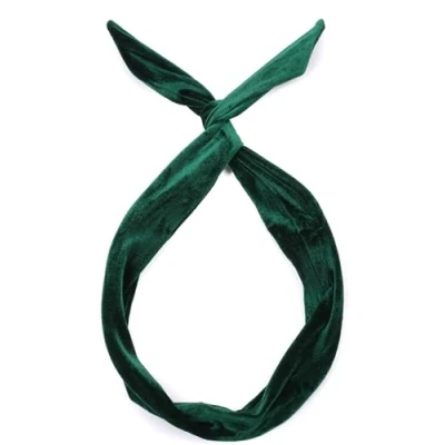 Image of Mytoptrendz® Wire Headband Hair Tie Hairband Twist Dolly Bow Wrap Scarf Accessory for Women Girls (Green)
