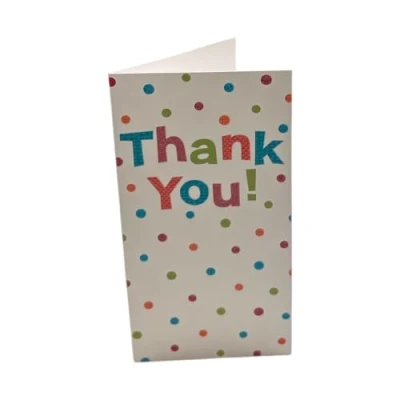 Image of Pack of 8 Glitter Finished Thank You Cards with Spots