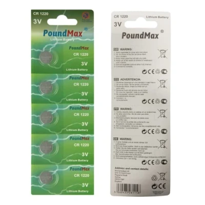 Image of PoundMax 1220 CR1220 5 lithium batteries 3V