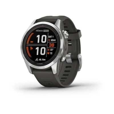 Image of Garmin fēnix 7S PRO SOLAR, Smaller Premium Multisport GPS Smartwatch,Solar Charging, Advanced Training Features, Touchscreen and Buttons, Flash Light, Up to 14 days battery life, Graphite