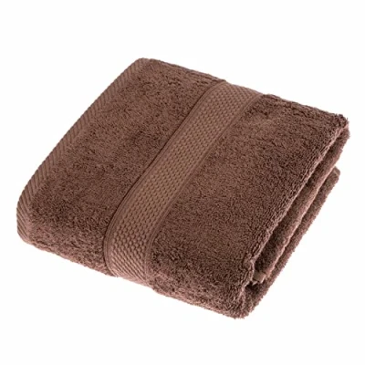 Image of HOMESCAPES Chocolate Brown Turkish Cotton Bath Towel Super Soft Thick &amp; Absorbent 500 GSM Heavy Weight for everyday Luxury