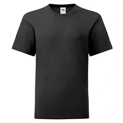 Image of Fruit of the Loom Kids’ Iconic T Shirt, black, 10 Years