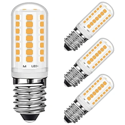 Image of E14 LED Bulb 3W Warm White 28W Halogen Equivalent Energy Saving, Small Edison Screw (SES) Light Bulbs 360LM for Freezer/Cooker Hood/Sewing Machine, AC220 240V, 4 Pack