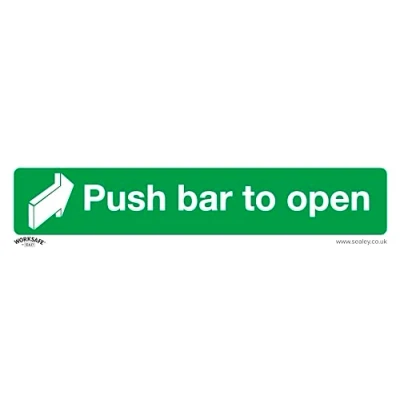 Image of Worksafe Safe Conditions Safety Sign Push Bar To Open Self Adhesive Vinyl Pack of 10