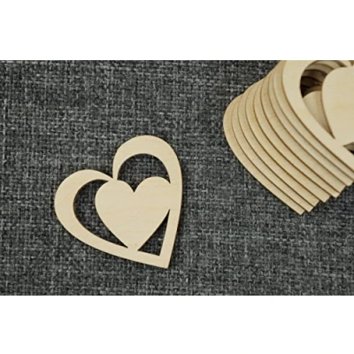 Image of DECOCRAFT 10x Wooden Diagonal Heart 5cm Blank Embellishment Hanging Decoration (W81)