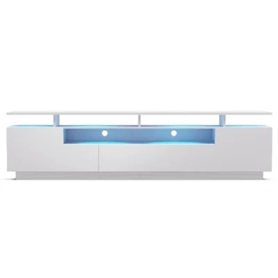 Image of blumfeldt LED TV Stand Unit, 195 cm Modern Units for Living Room with Multi Colour LEDs, Low Cabinet, Wide Media Storage, Large Cabinet Bedroom, Entertainment