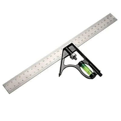 Image of TMZ® 300mm 12 Adjustable Engineers Angle Ruler Combination Try Square Set Right