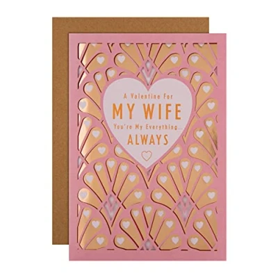 Image of Hallmark Valentine&#039;s Day Card for Wife Traditional Heart Design