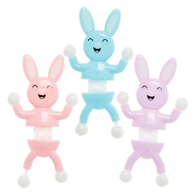 Image of Baker Ross FX470 Bunny Wall Crawlers Pack of 6, Easter Party Bag Fillers for Kids