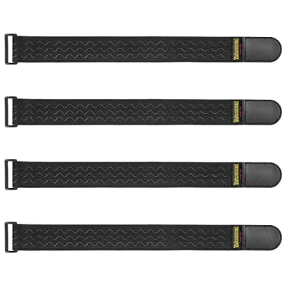 Image of Trilancer Elastic Cinch Straps with Anti Slip Strips,. 2&quot; x 18&quot;(4 Pack) Hook and Loop Storage Buckle., Bundling fo Extension Cords, Cables, Ropes, Hoses, Bike, Boat, Pant Garters