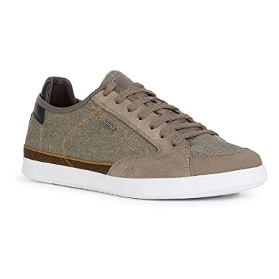 Image of Geox Men&#039;s U Walee A Low Top Sneakers, Taupe, 8 UK