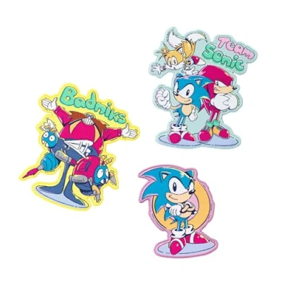 Image of Grupo Erik Set of 3 Patches Sonic The Hedgehog Iron On Patches, Sew Embroidery Applique for Clothing, Backpacks