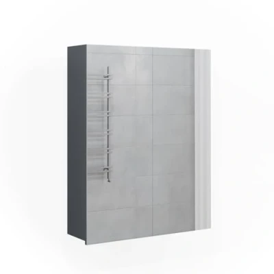 Image of Vicco Bathroom mirror cabinet Freddy, Anthracite high gloss, 60 x 77 cm