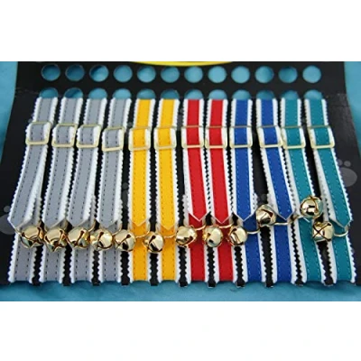 Image of Paradise Pets ANCOL ELASTICATED REFLECTIVE CAT COLLARS WITH SOFT FELT BACKING AND BELL NOT PLASTIC CLIP TRADITIONAL SLIP BUCKLE X 3 ASSORTED COLOURS PICKED AT RANDOM