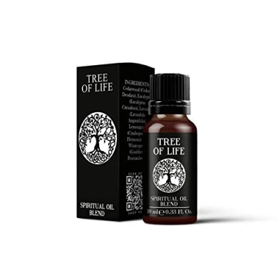 Image of Mystix London Tree of Life Spiritual Pure &amp; Natural Essential Oil Blend 10ml for Diffusers, Aromatherapy Massage Blends Perfect as a Gift Vegan, GMO Free