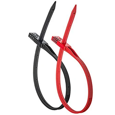 Image of BELL 7120736 QuickZip Zip Tie Multi Purpose Combo Lock 2 Pack Bike, Red/Black, One Size