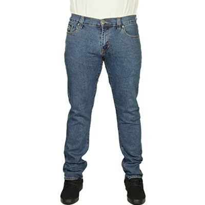 Image of Forge Mens New Skinny Stretch Jeans F103 in Black Indigo Stonewash Colours (32L, Stonewash)