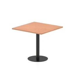 Image of Italia 800mm Poseur Square Table Beech Top 720mm High Black Leg