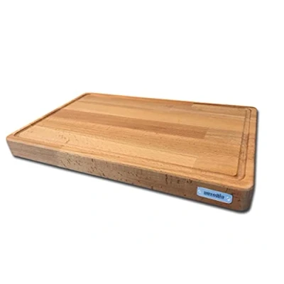 Image of AUSONIA 66440 Meat Chopping Board Beech Wood 40 x 25 4 cm with Rubber Feet