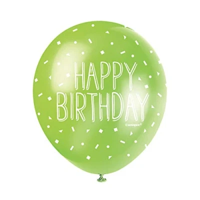 Image of Assorted Color Happy Birthday Latex Balloons (30cm) Pack of 5 Perfect for Festive Milestone Celebrations, Purple