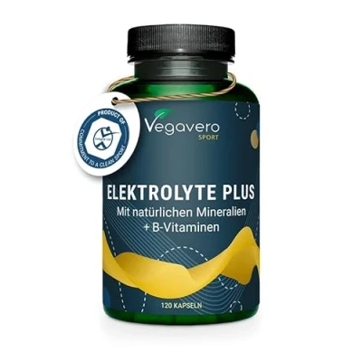 Image of Vegavero Electrolytes Supplement Hydration Tablet Potassium Calcium Magnesium Supplements with B Vitamins NO Additives, Lab Tested 120 Capsules Vegan