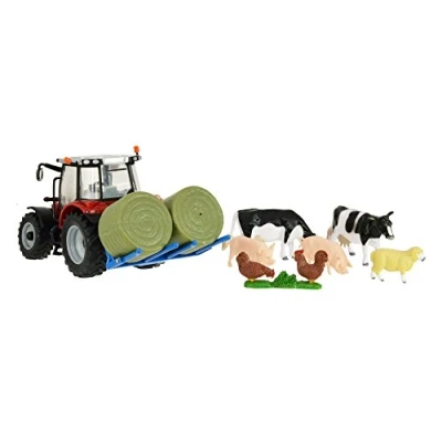 Image of Britains 1:32 Massey Ferguson 5612 Tractor Toy Farm Set, Collectable Playset for Children, Compatible with Scale Toys, Suitable Collectors &amp; Children from 3 Years