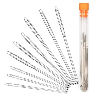 Image of Hekisn Large Eye Blunt Needles, Stainless Steel Yarn Knitting Sewing Crafting Weaving Stringing Needles,Perfect for Finishing Off Crochet Projects (9 Pieces)