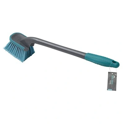 Image of JVL 20 402A Car Bike Care Cleaning Range Wheel Brush, Long, Plastic and Rubber, Teal/Grey, 48 x 6.8 11 cm