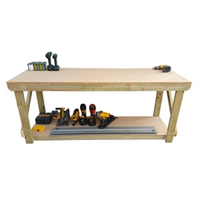 Image of Wooden MDF Workbench Work Table Handmade Strong Heavy Duty Made From Construction Grade Timber (6ft)