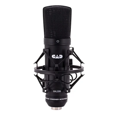 Image of CAD Audio large diaphragm condenser microphone for studio &amp; professional recordings (XLR, 48V phantom power, 1 inch diaphragm, 75 OHM impedance, 30 Hz 20 KHz), silver