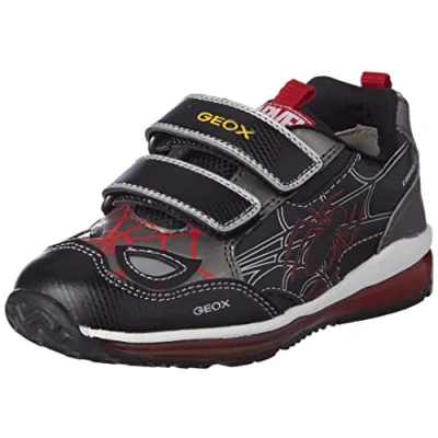 Image of Geox Boy&#039;s B Todo Boy Sneakers, Black Leather, 6 UK Child