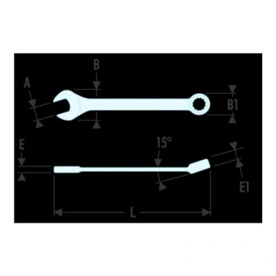 Image of Facom Imperial Combination Spanner, Hardened Steel, 1/4in