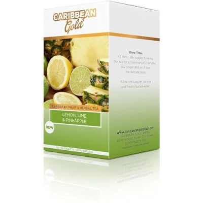 Image of Caribbean Gold Fruit And Herbal Teas 18 Flavours (Lemon, Lime &amp; Pineapple)