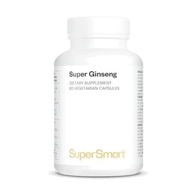 Image of Supersmart Ginseng Standardized to 30% Ginsenosides Supports &amp; Boost Immune System Non GMO Gluten Free 60 Vegetarian Capsules