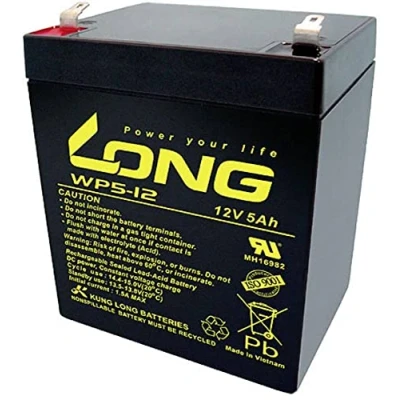 Image of Long WP5 12/F2 Bleirechargeable battery 12V 5Ah Blei Vlies (AGM) (B x H T) 90 107 70mm Flachplug