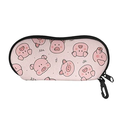 Image of Pizding Sunglasses Case Organizer, Portable Glasses for Kids with Clip Anti Scratch Eyeglasses Bag Pink Pig Girls Women