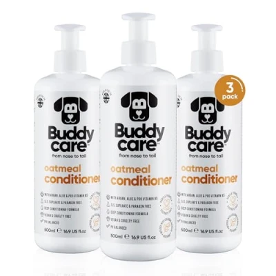Image of Oatmeal Dog Conditioner by Buddycare 500ml x3 Butter Scented Puppy with Aloe Vera &amp; Pro Vitamin B6