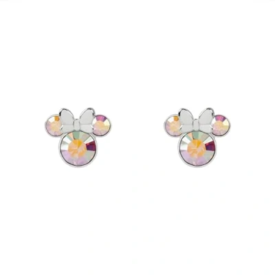 Image of Disney 100 Minnie Mouse Silver Plated Studs with Crystals