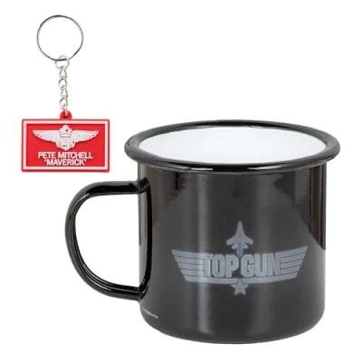 Image of Top Gun Maverick Mug &amp; Pete Mitchell Keychain Set, Pop Culture Collectible Gift Set